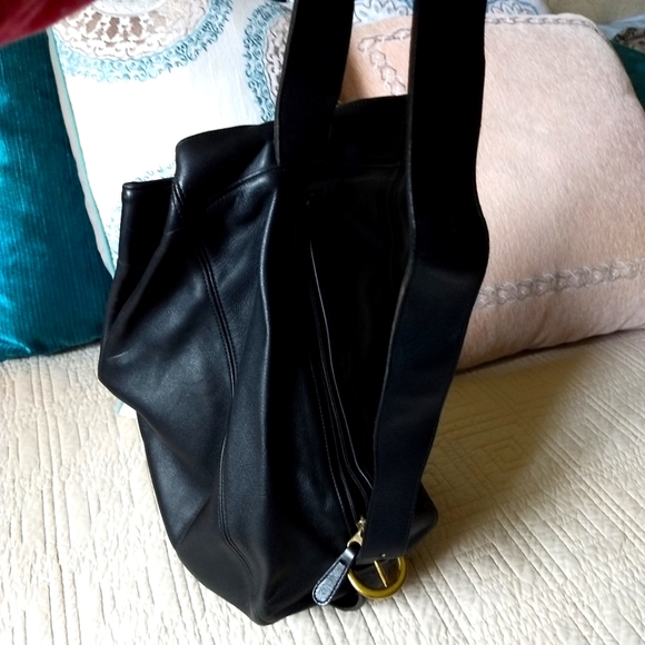 Vintage Legacy Black Coach Leather One Shoulder Backpack Made in USA D7C-4150 - Picture 6 of 9